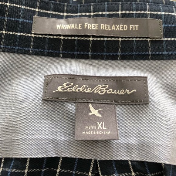 EDDIE BAUER Men's Wrinkle-Free EUC Relaxed Fit Shirt XL - Picture 2 of 10